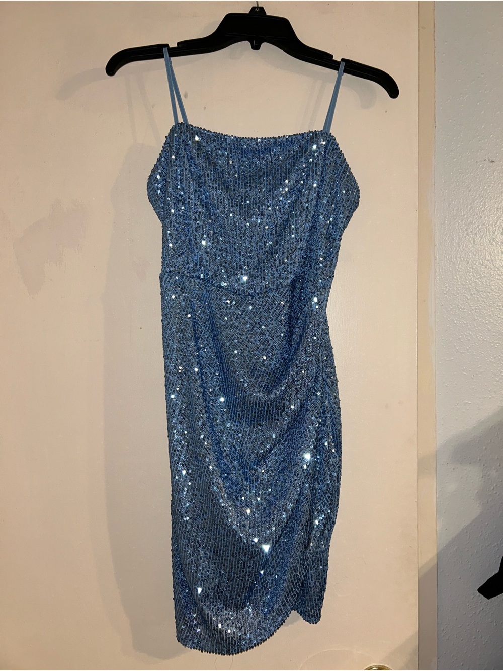 Blue Sequin Midi Dress